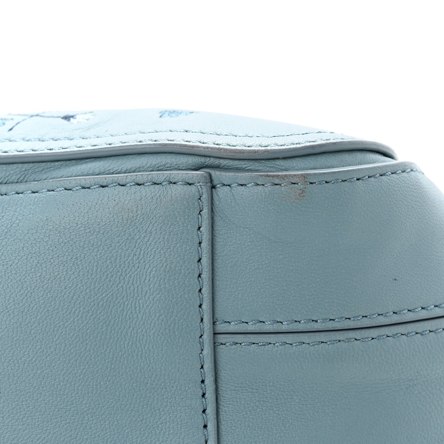 Bottega Veneta Nappa Intrecciato Floral Embroidered Tote Blue 14 of 15