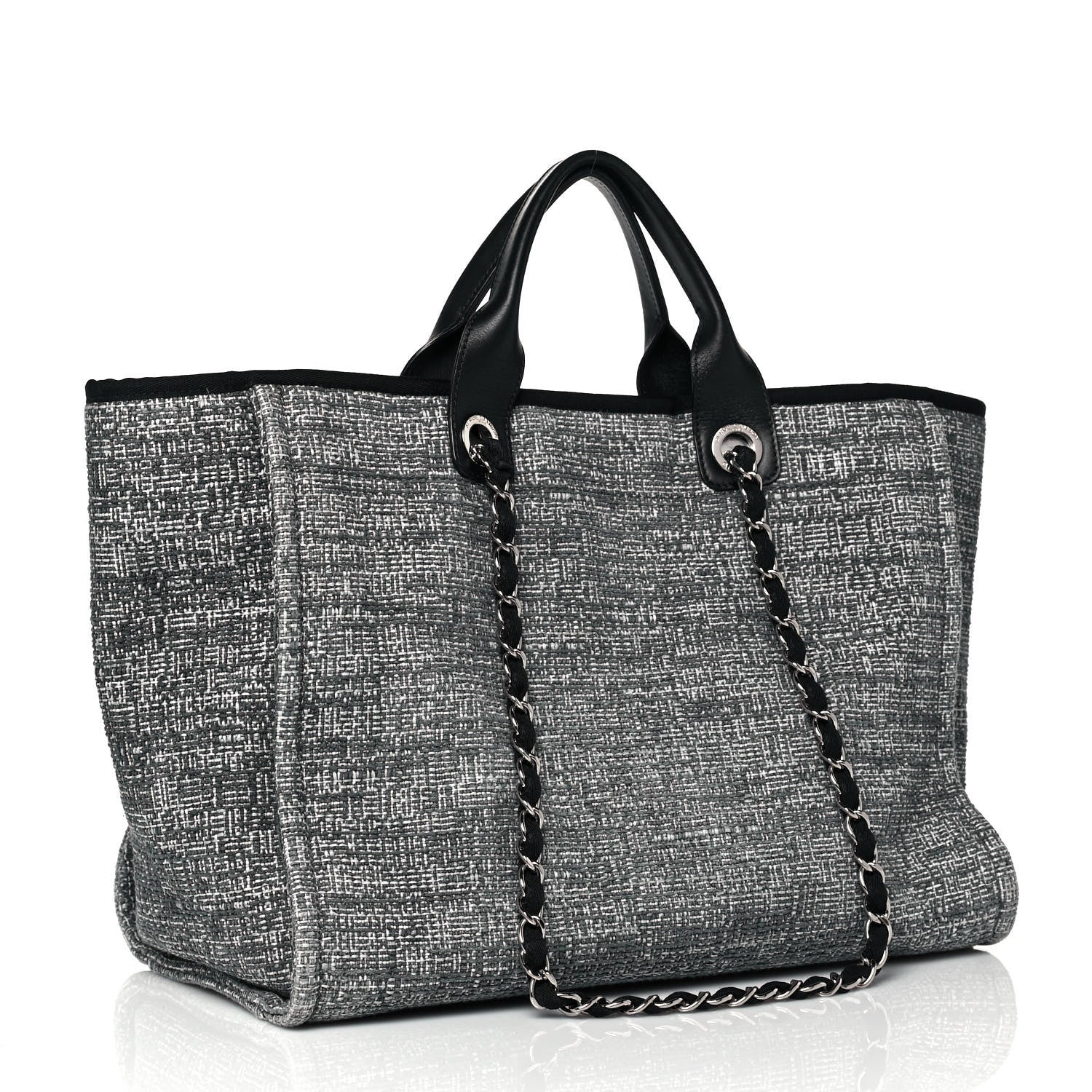 Chanel Canvas Medium Deauville Tote Charcoal 3 of 11