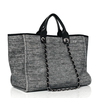 Chanel Canvas Medium Deauville Tote Charcoal 3 of 11