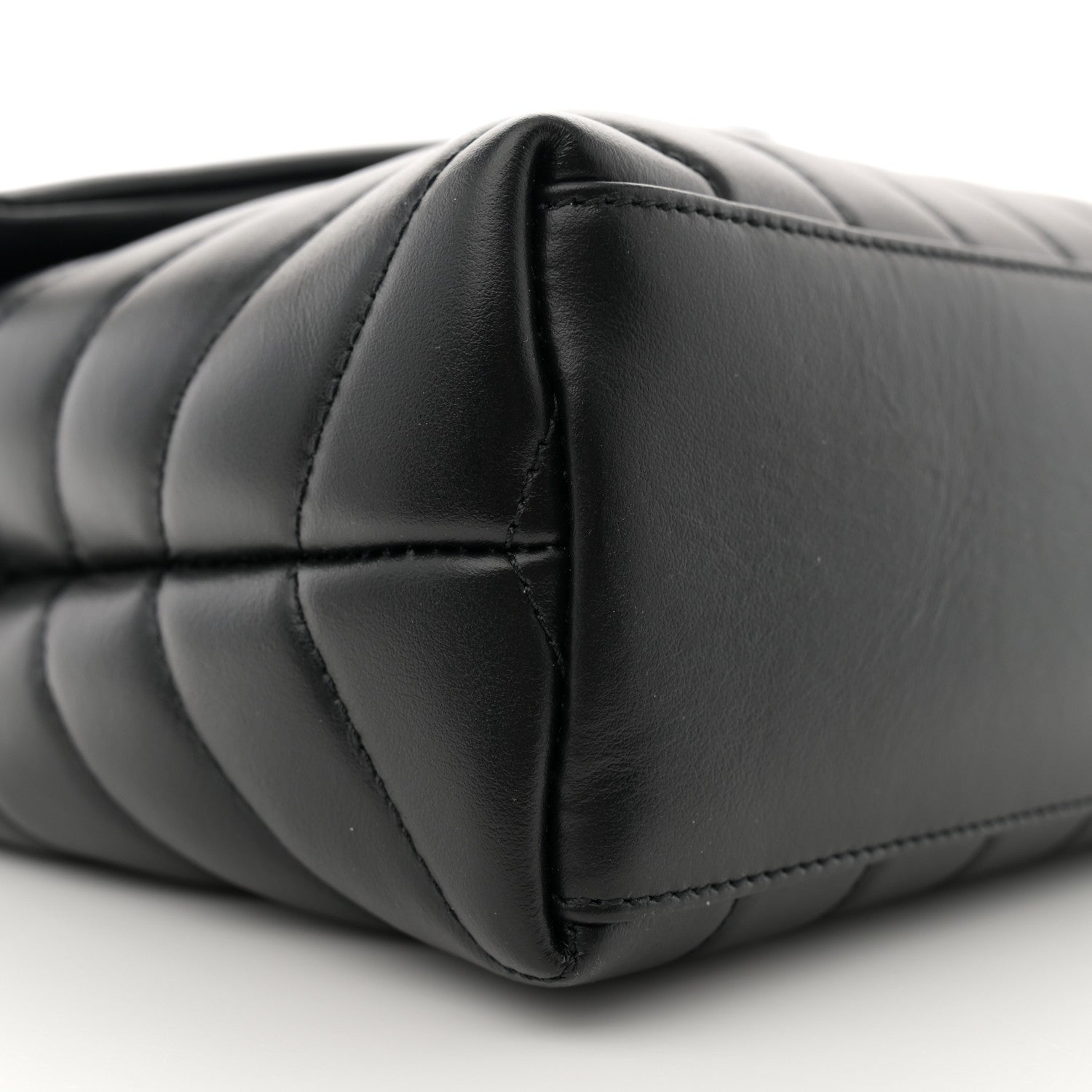 Saint Laurent Calfskin Y Quilted Monogram Small Loulou Chain Satchel Black 9 of 12