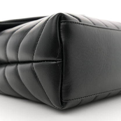 Saint Laurent Calfskin Y Quilted Monogram Small Loulou Chain Satchel Black 9 of 12