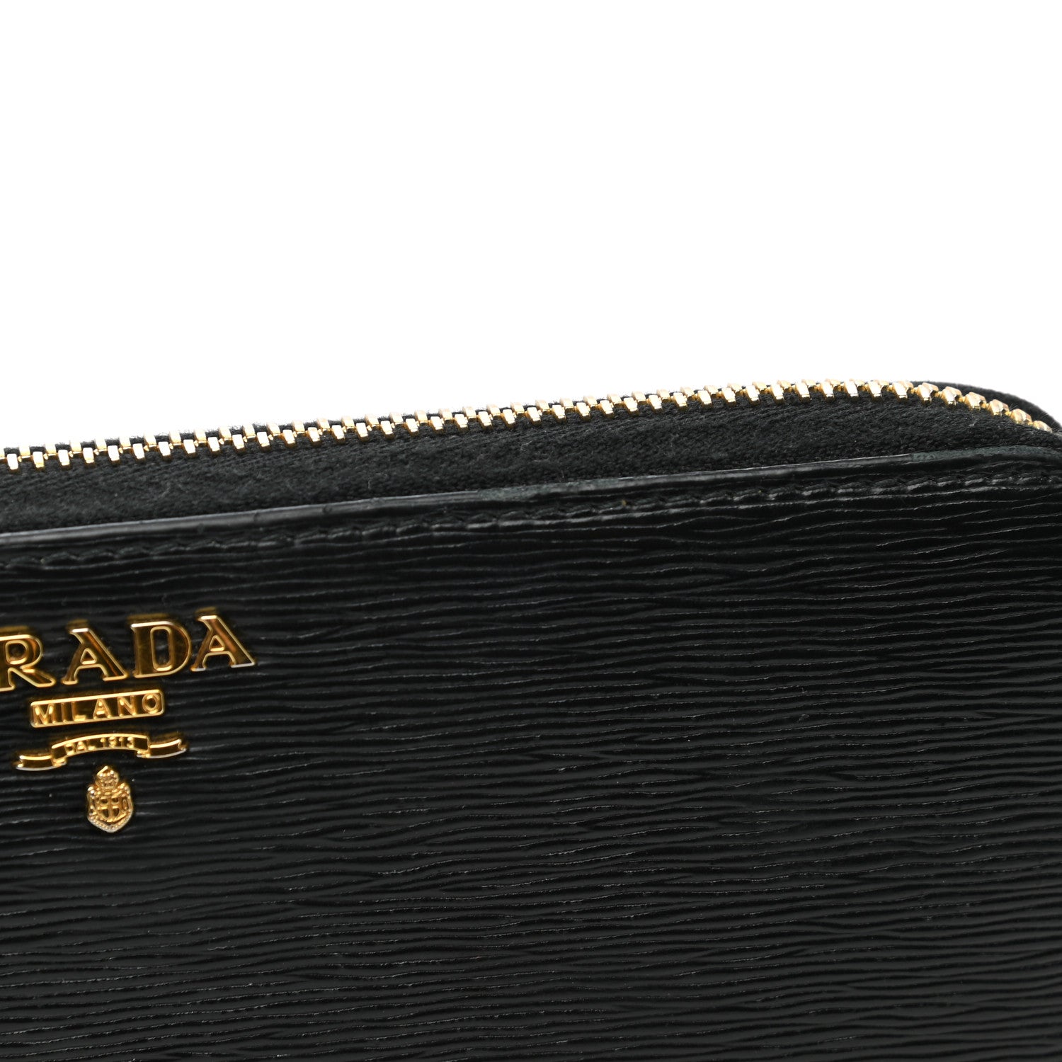 Prada Vitello Move Half Zip Wallet Black 7 of 11