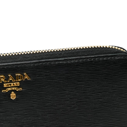 Prada Vitello Move Half Zip Wallet Black 7 of 11