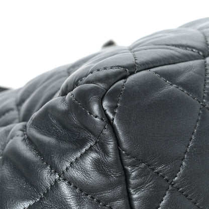 Chanel Metallic Lambskin Quilted Large Week End on Mars Tote Dark Grey 13 of 15