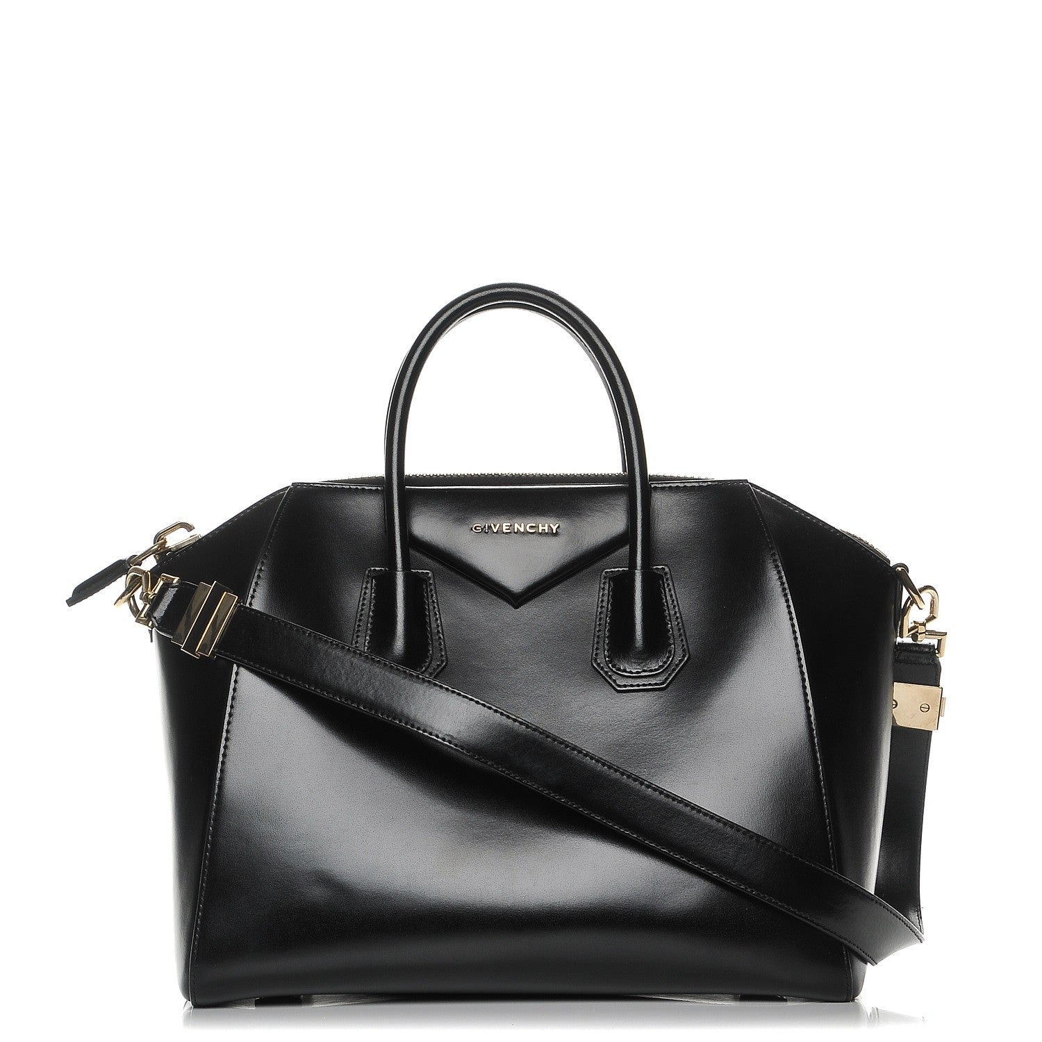 Givenchy Shiny Lord Calfskin Medium Antigona Black 1 of 8