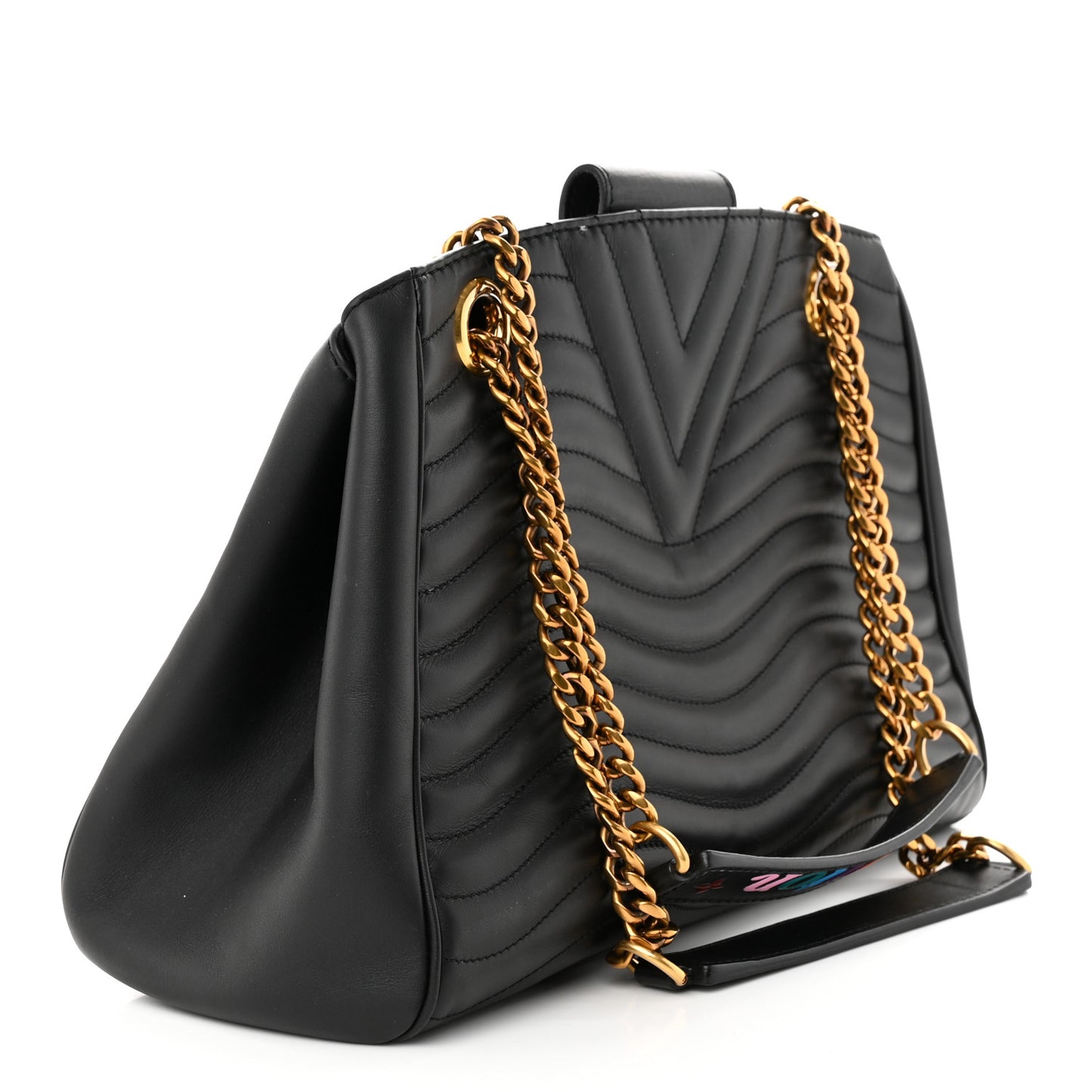 Calfskin New Wave Chain Tote Black