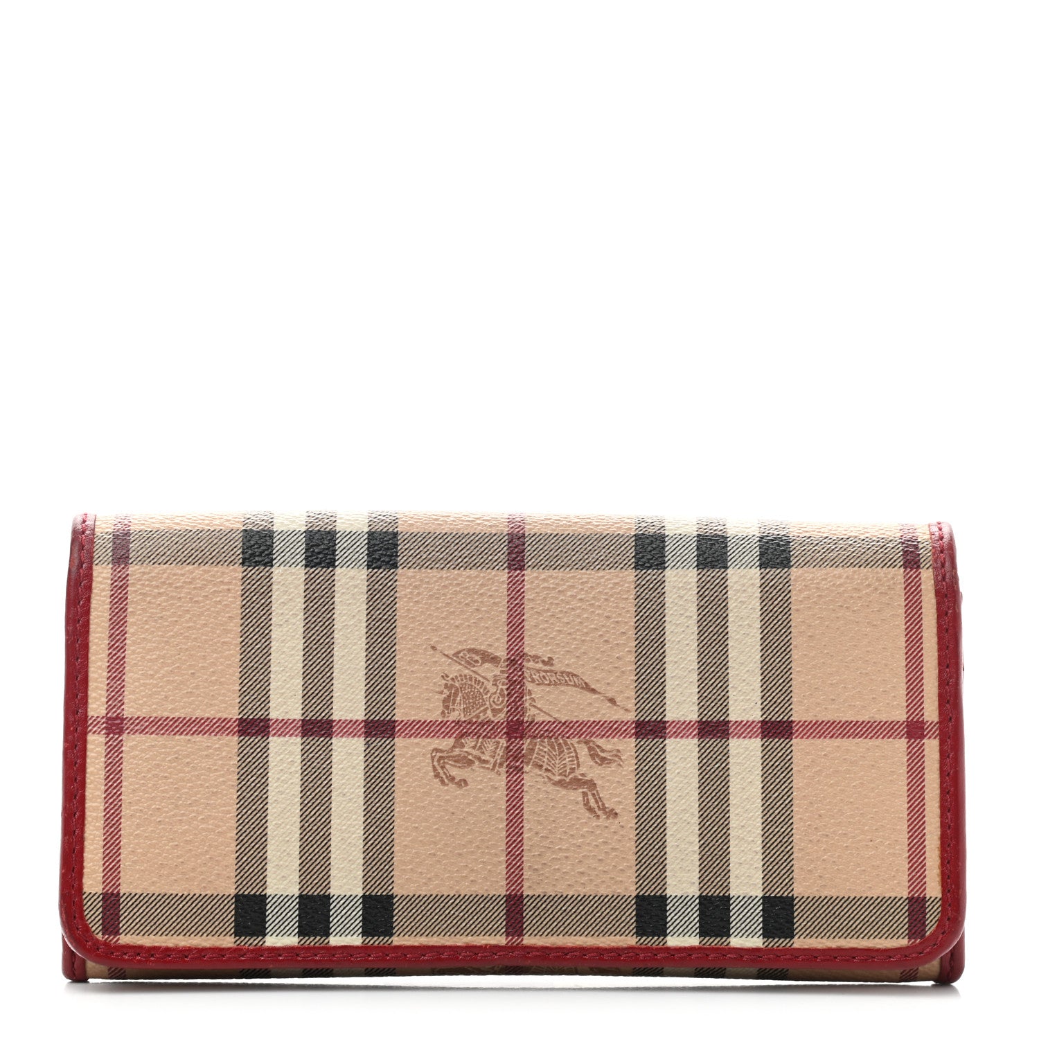 Burberry Haymarket Check Penrose Continental Wallet Military Red 1 of 7