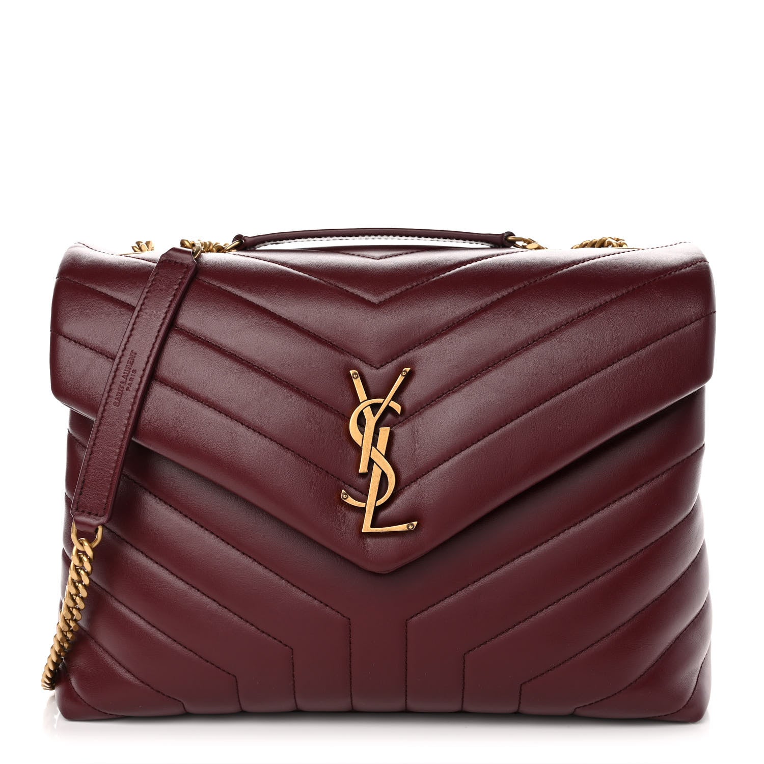 Saint Laurent Calfskin Y Quilted Monogram Medium Loulou Chain Satchel Palissandre 1 of 12