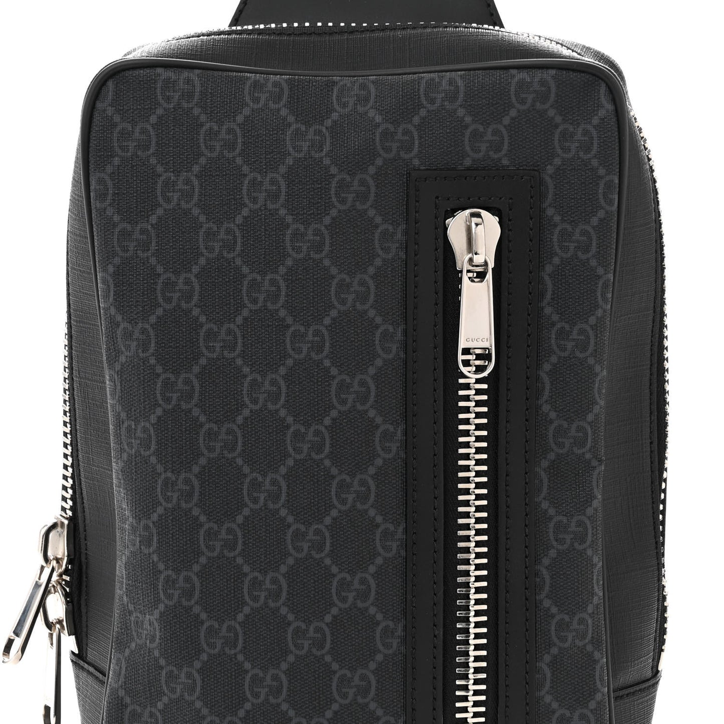 GG Supreme Monogram Web Belt Bag Black Grey