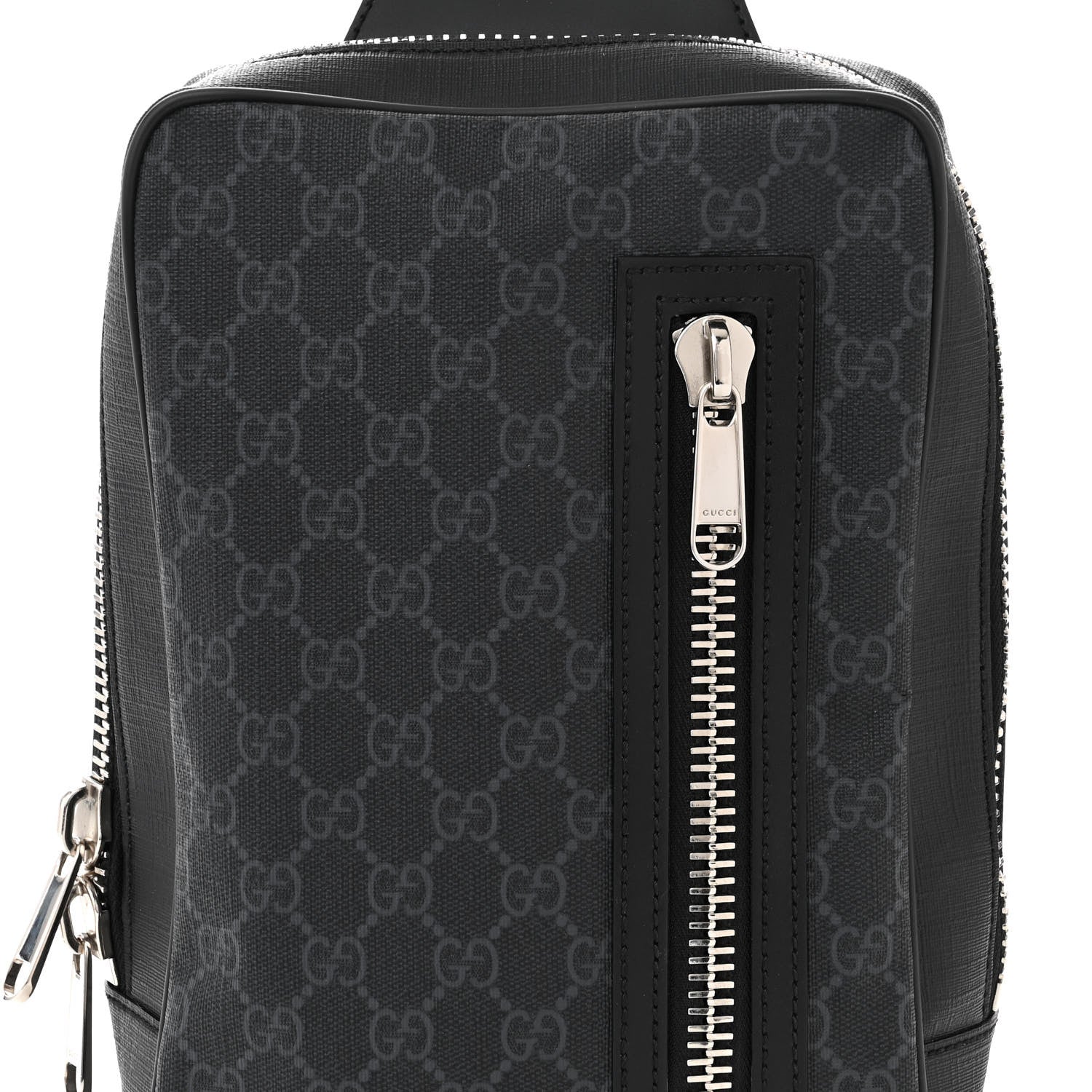 Gucci GG Supreme Monogram Web Belt Bag Black Grey 8 of 10