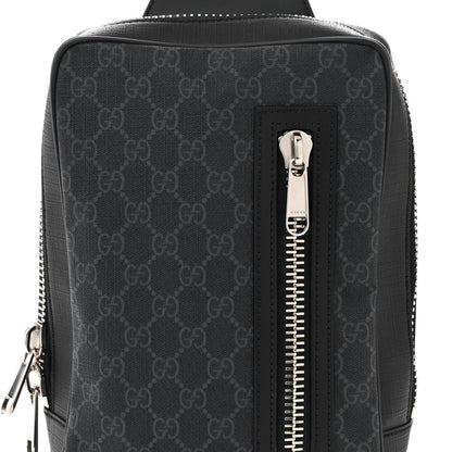 Gucci GG Supreme Monogram Web Belt Bag Black Grey 8 of 10
