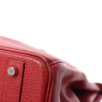 Hermes Taurillon Clemence Birkin 40 Rouge Casaque 9 of 21