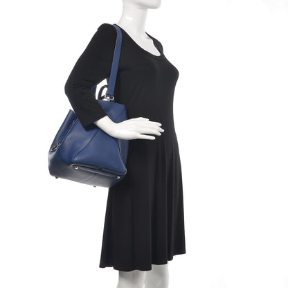 Christian Dior Supple Grained Calfskin Large Open Bar Tote Blue 2 of 16