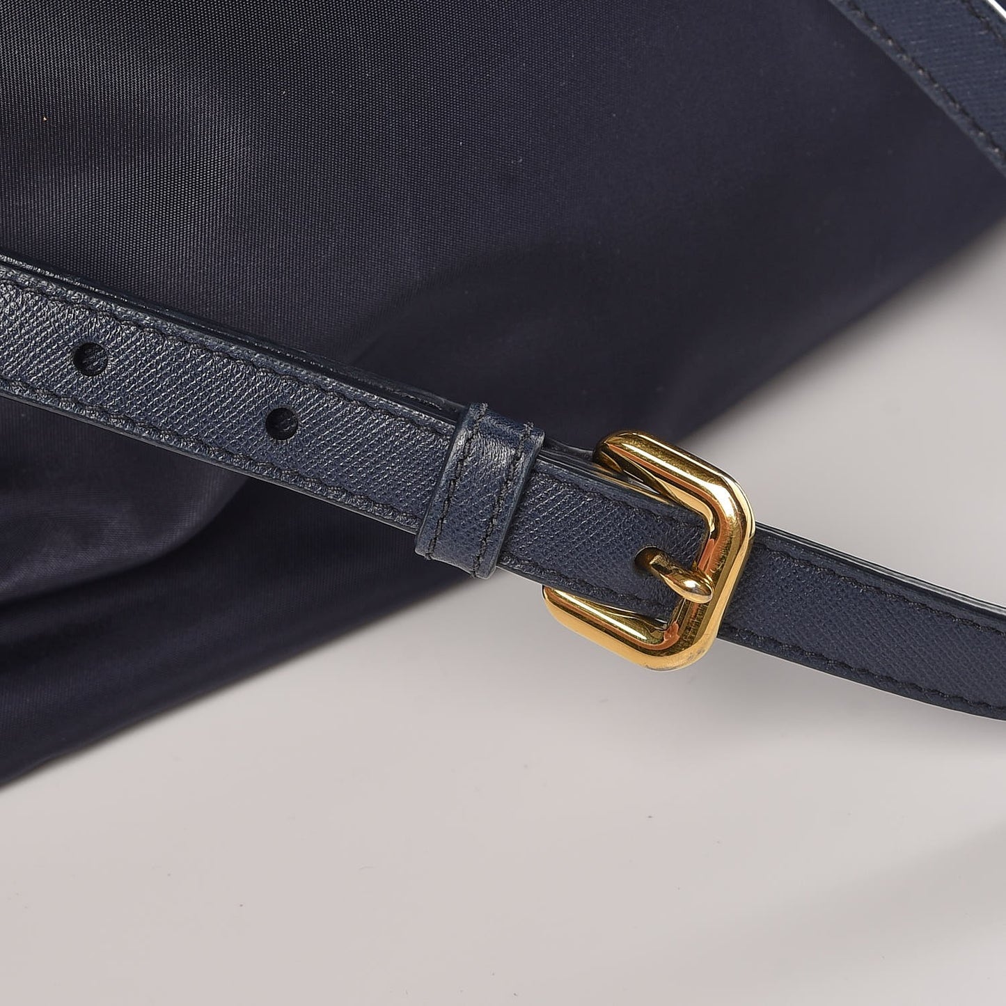 Tessuto Nylon Saffiano Tote Blue