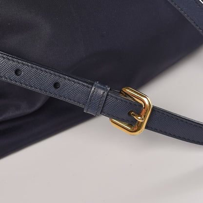 Prada Tessuto Nylon Saffiano Tote Blue 8 of 8