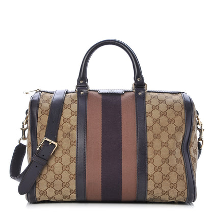 Gucci Monogram Vintage Web Medium Boston Dark Purple 1 of 19