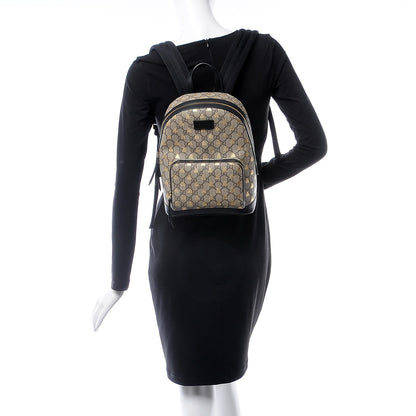 Gucci GG Supreme Monogram Bees Print Small Day Backpack Beige Oro Black 2 of 9
