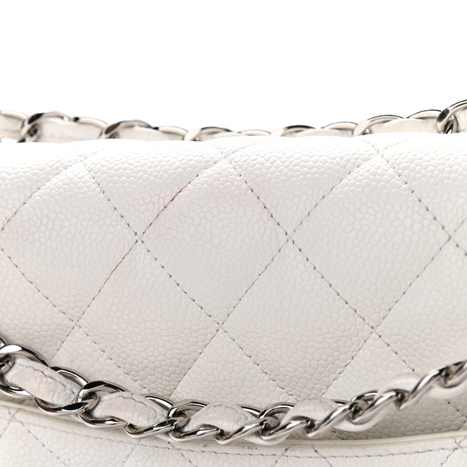 Chanel Caviar Quilted Jumbo Double Flap White 24 of 32