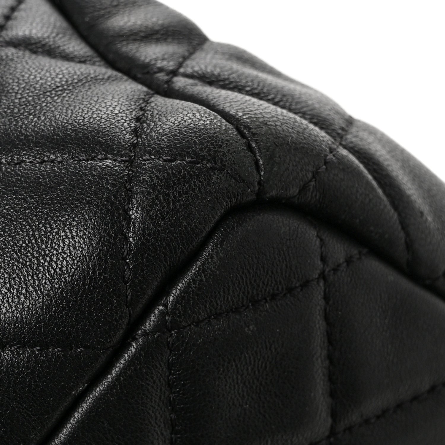 Chanel Lambskin Quilted CC Chain Bucket Bag Black Black 12 of 14