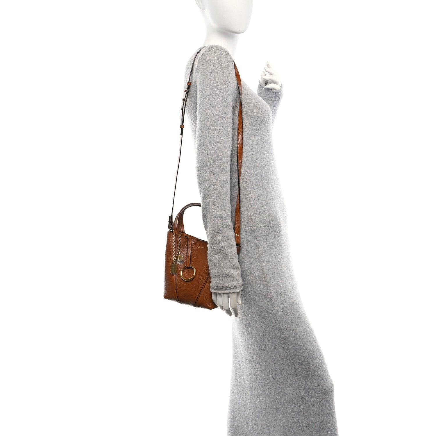 Chloe Grained Calfskin Small Spin Tote Clay Brown 2 of 11