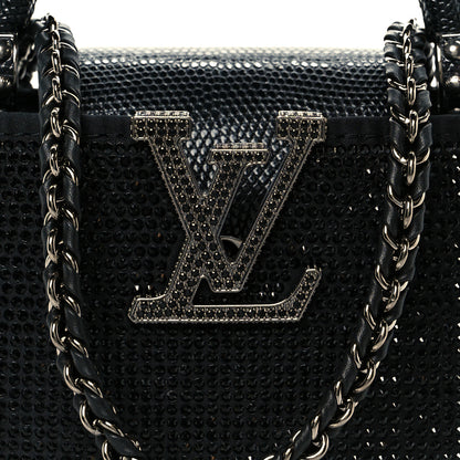 Louis Vuitton Swarovski Crystal Satin Lizard Nano Capucines Black 8 of 10