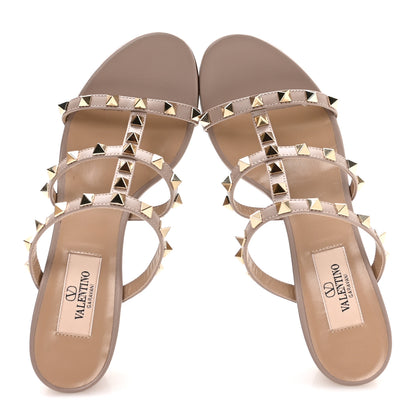 Valentino Garavani Calfskin Rockstud 60mm Caged Slide Sandals 36.5 Poudre 2 of 9