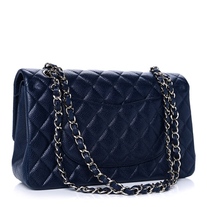 Chanel Caviar Quilted Medium Double Flap Navy 3 of 13