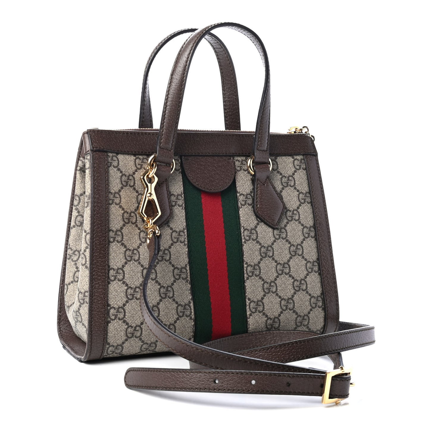 GG Supreme Monogram Small Ophidia Tote Bag Brown
