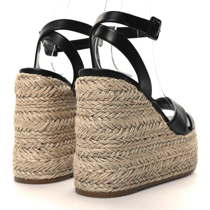 Christian Louboutin Denim Mariza Zeppa 130 Wedge Sandals 38 Black 4 of 7