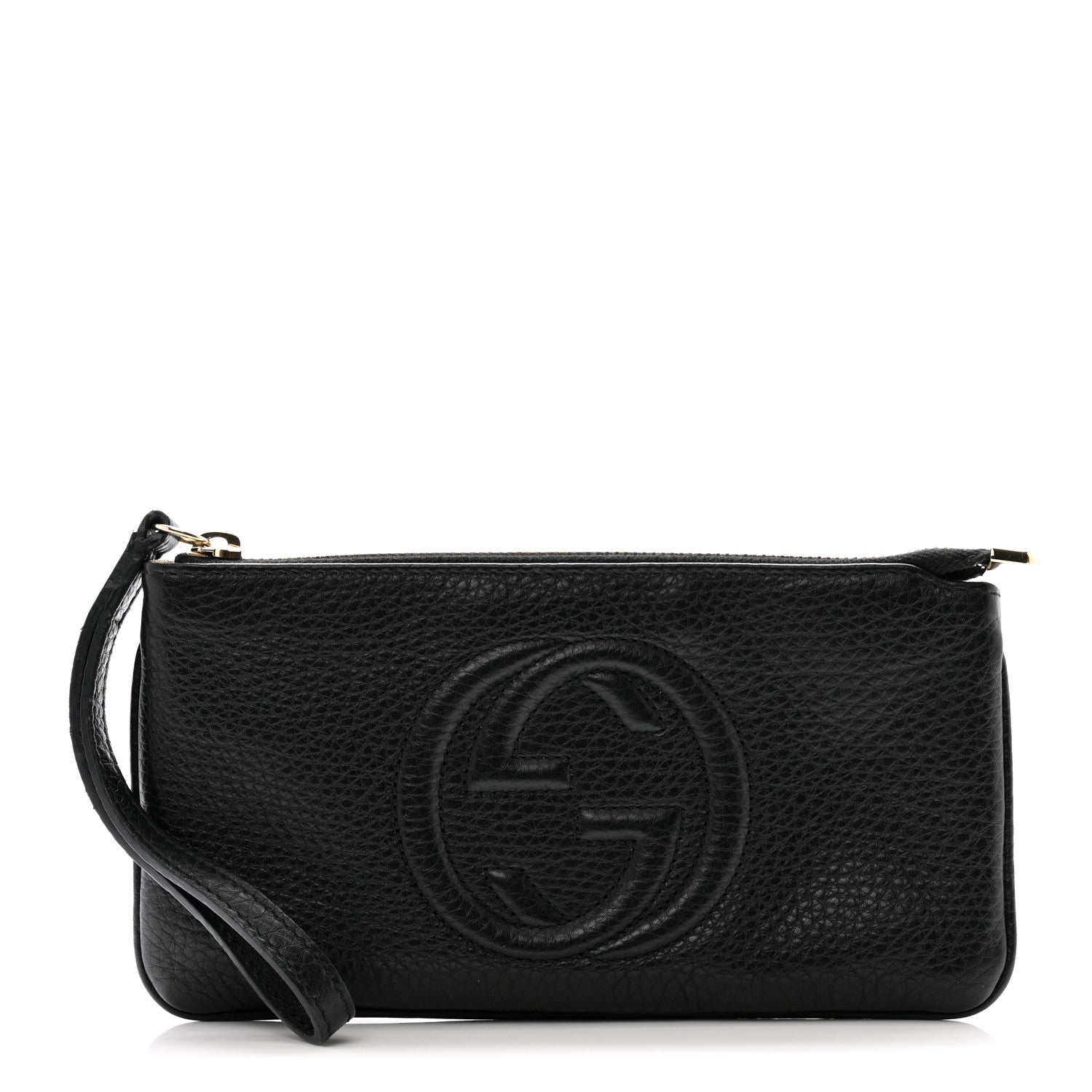 Gucci Pebbled Calfskin Soho Wristlet Black 1 of 8