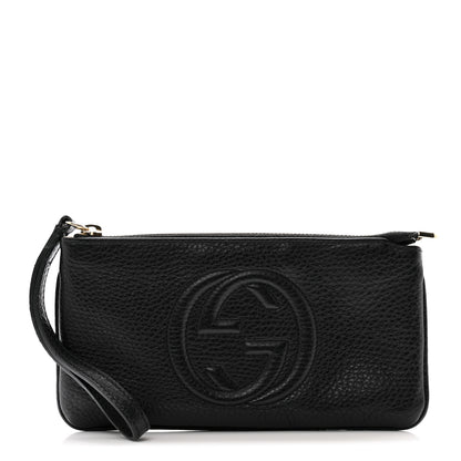 Gucci Pebbled Calfskin Soho Wristlet Black 1 of 8