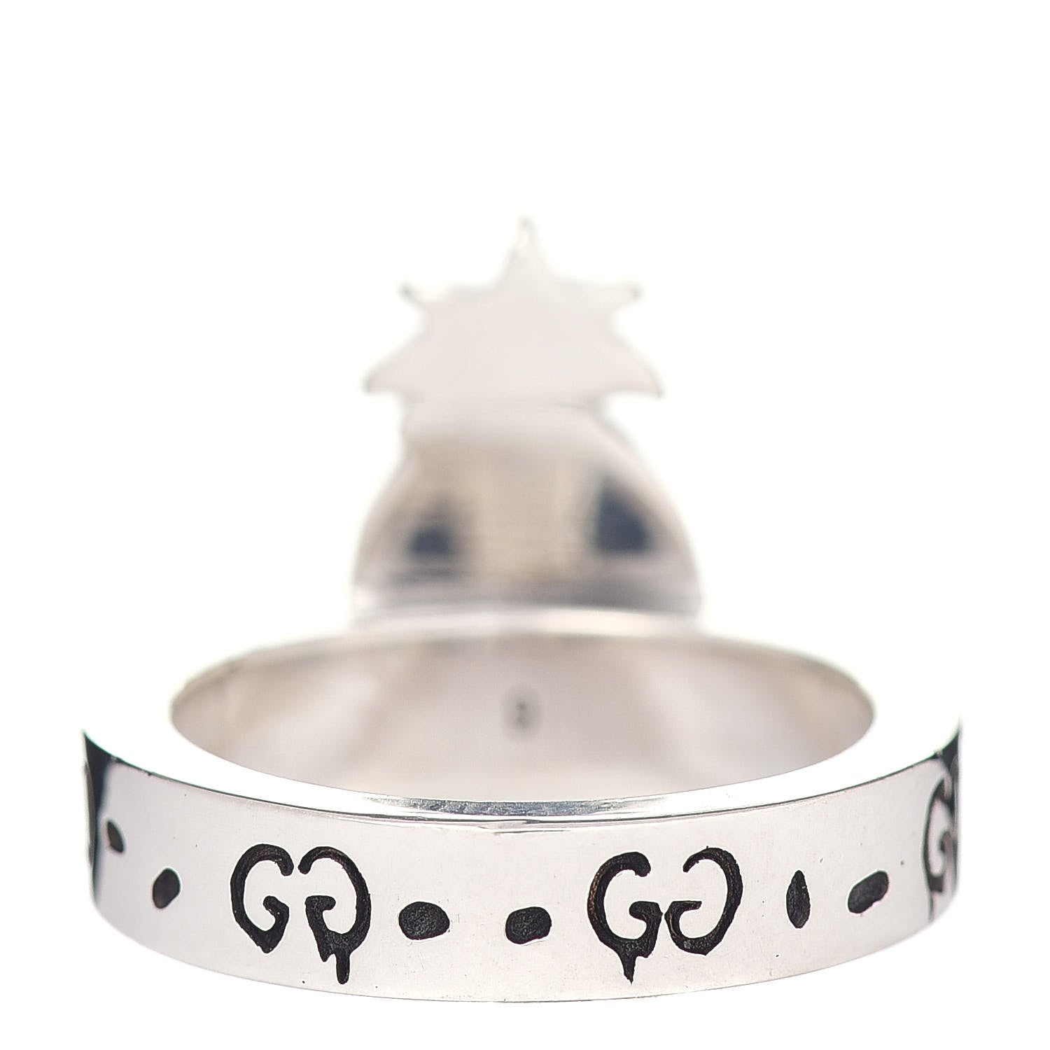 Gucci Sterling Silver GucciGhost Pineapple Ring 49 4.75 4 of 5