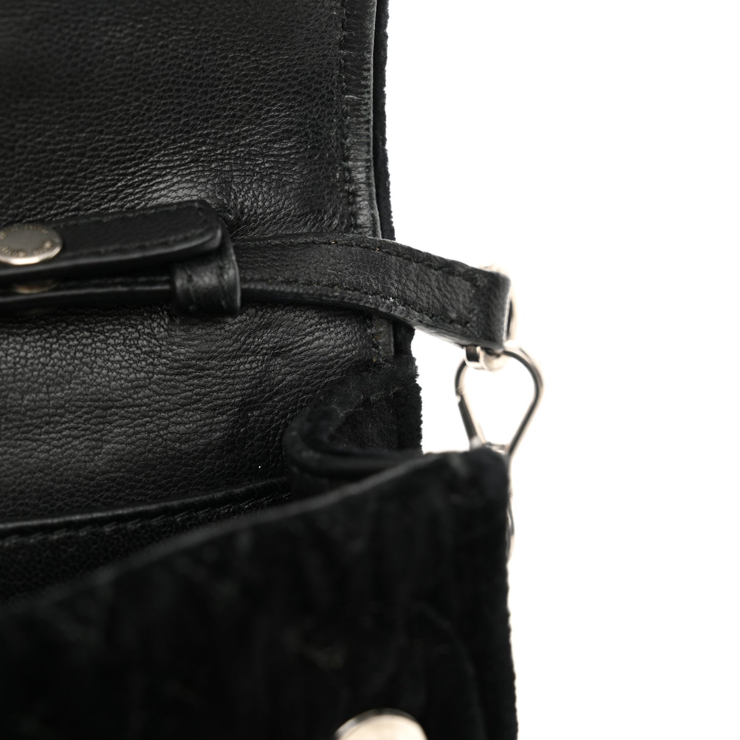 Velvet Matelasse Pearl Embellished Chain Black