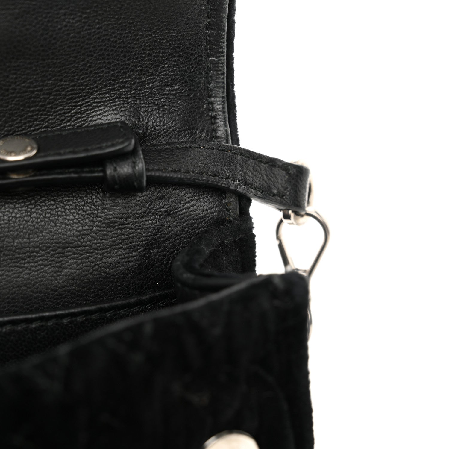 Miu Miu Velvet Matelasse Pearl Embellished Chain Black 12 of 13