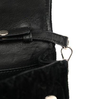 Miu Miu Velvet Matelasse Pearl Embellished Chain Black 12 of 13