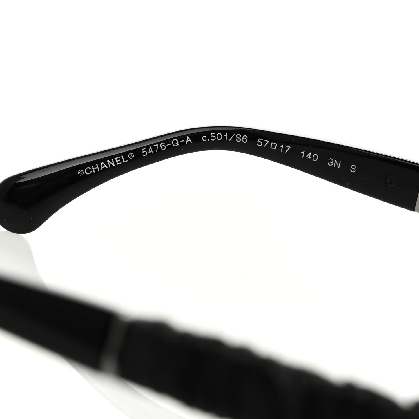 Acetate Calfskin Polarized Square Sunglasses 5476-Q-A Black