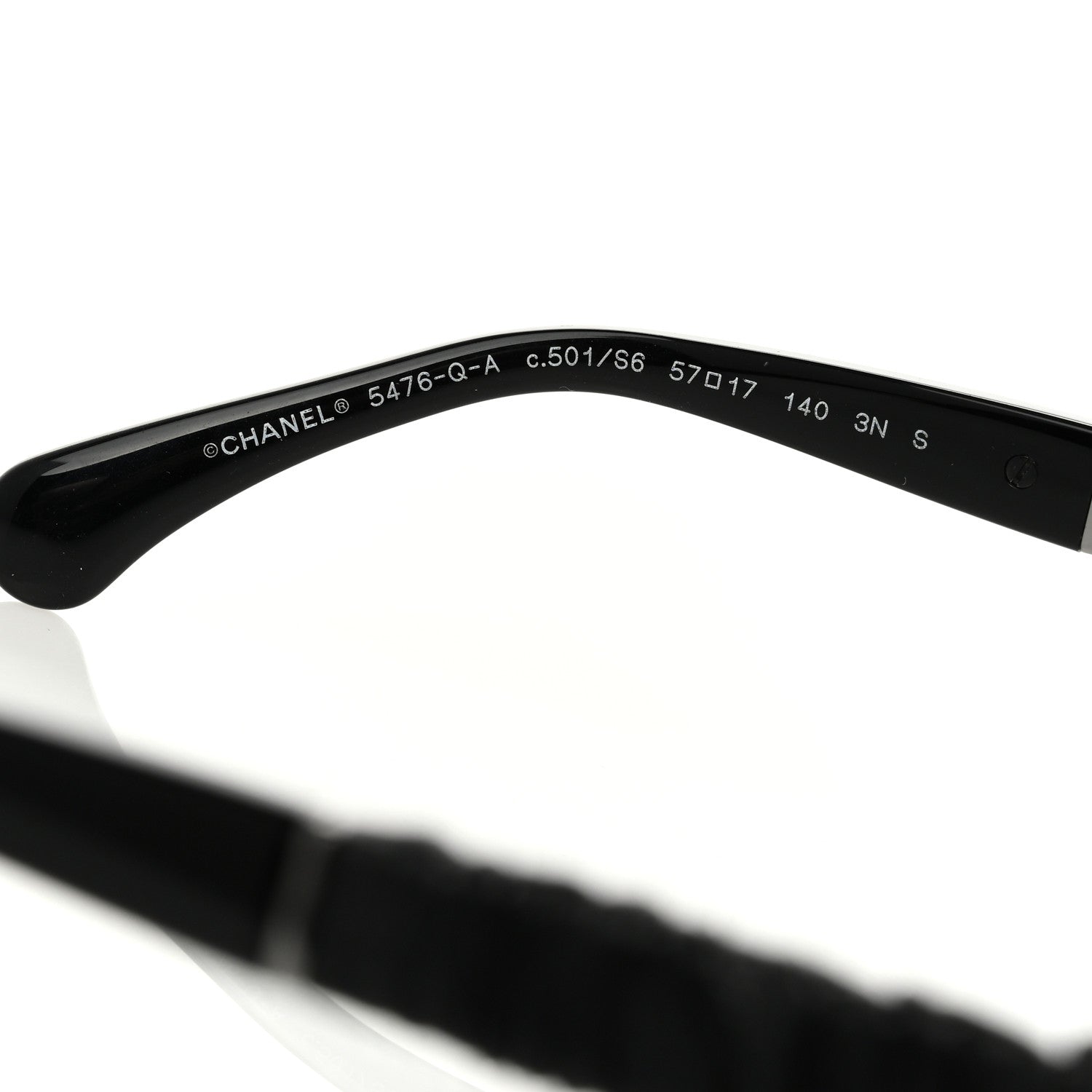 Chanel Acetate Calfskin Polarized Square Sunglasses 5476-Q-A Black 5 of 8
