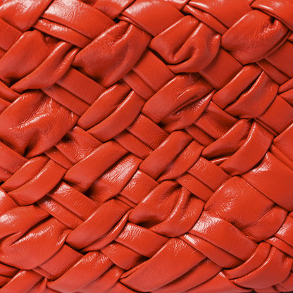 Bottega Veneta Calfskin Intrecciato Kalimero Cha-Cha Clutch Red 7 of 9