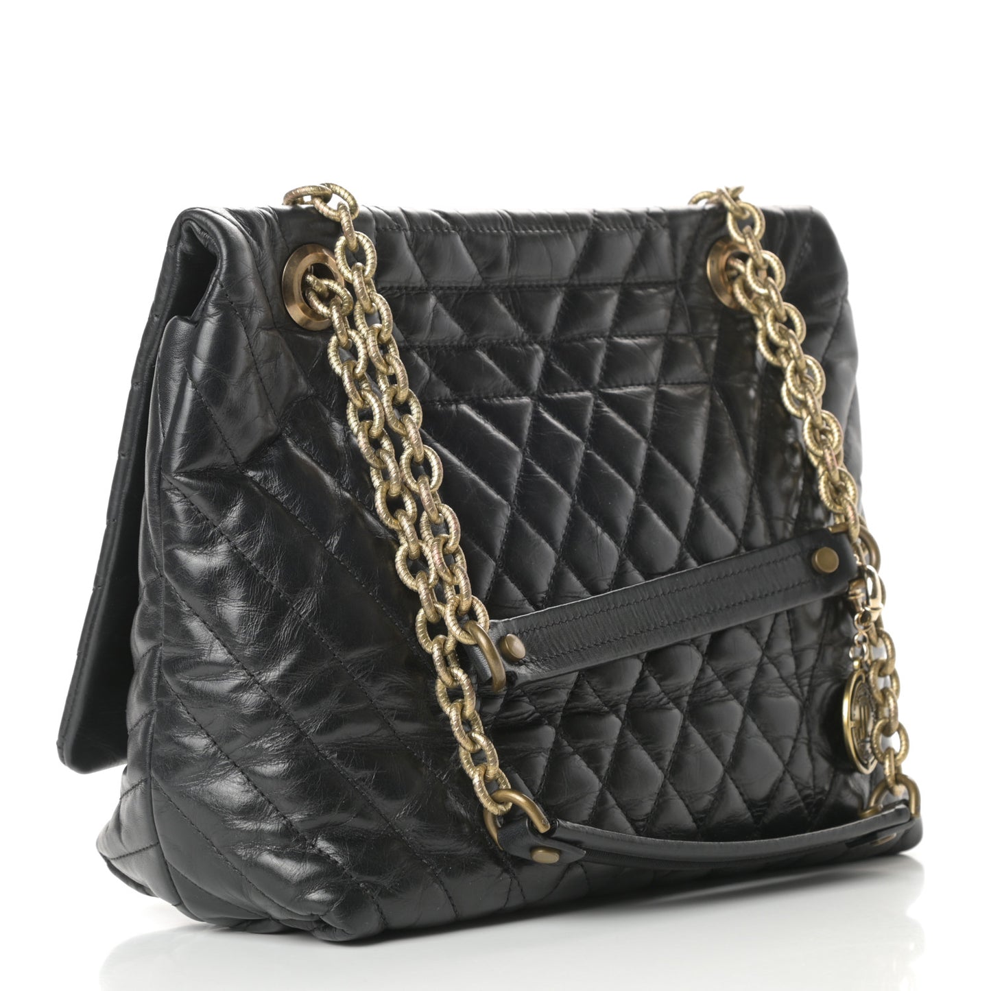 Lambskin Quilted Medium Happy Shoulder Bag Black