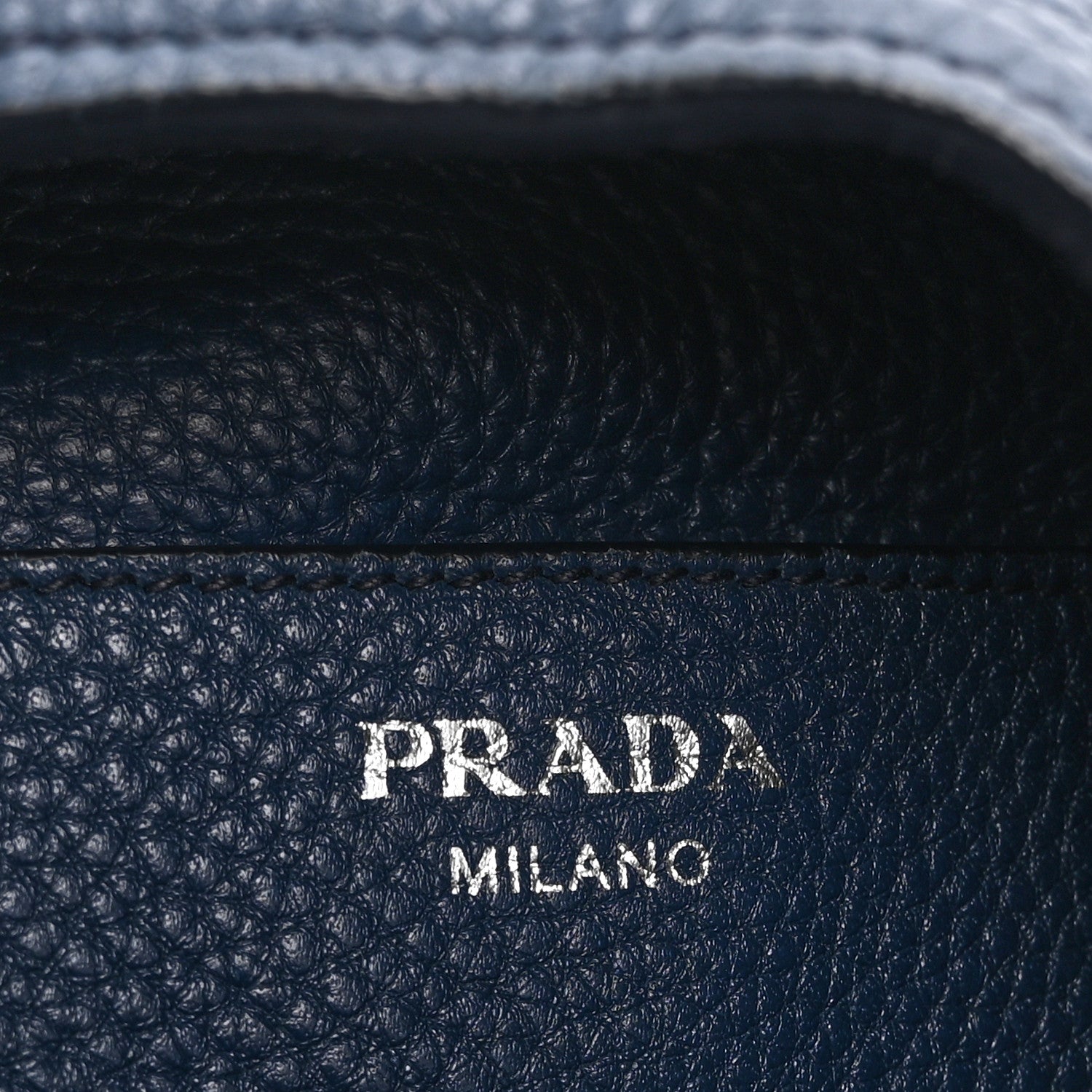 Prada Vitello Daino Pocket Hobo Bag Blue 6 of 10