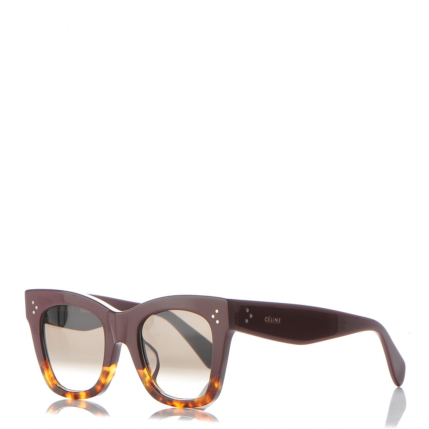 Celine Catherine Sunglasses CL 41098/F/S Burgundy Havana 1 of 7