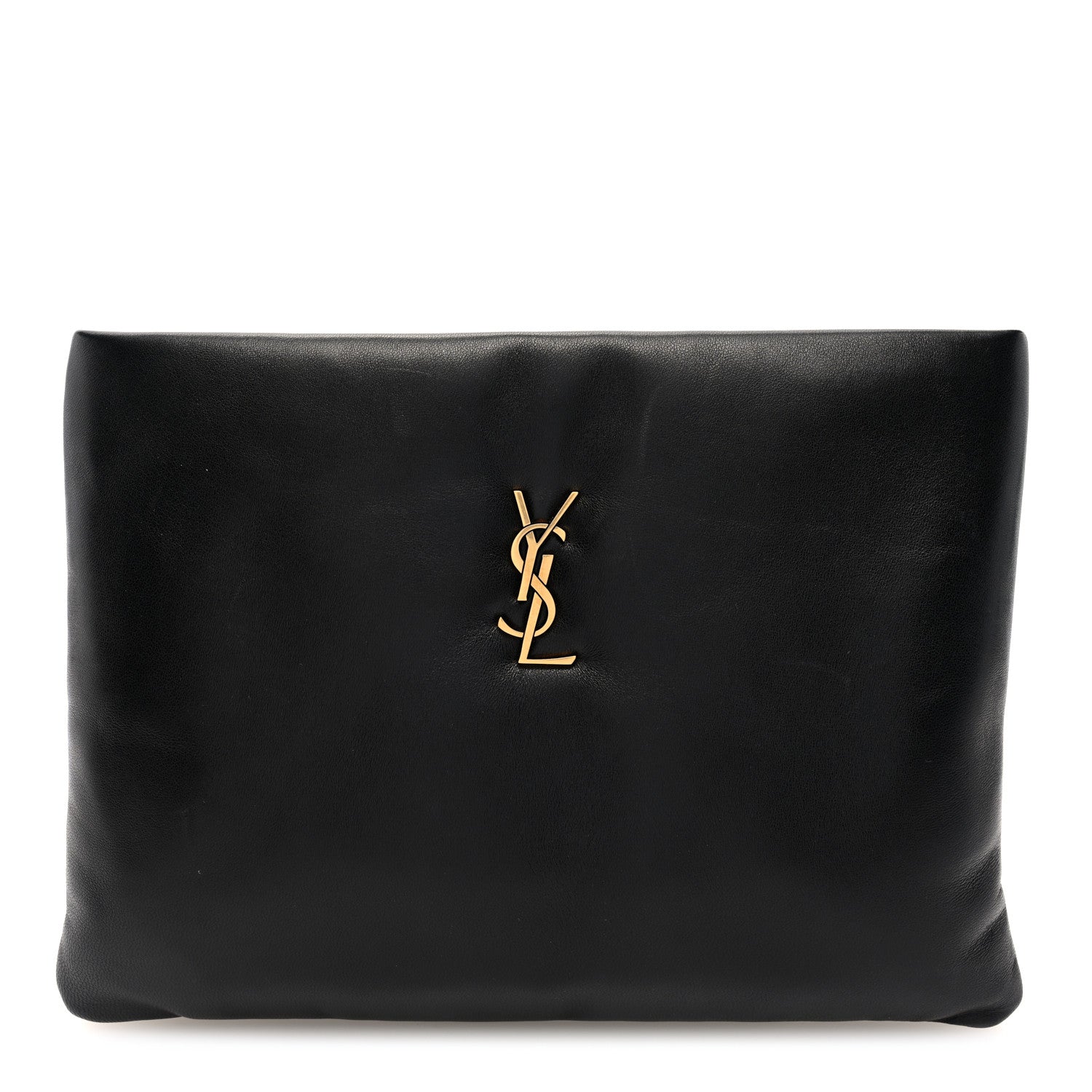 Saint Laurent Lambskin Small Calypso Pouch Black 1 of 6