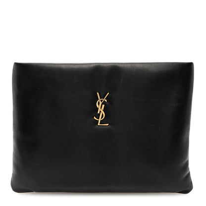 Saint Laurent Lambskin Small Calypso Pouch Black 1 of 6
