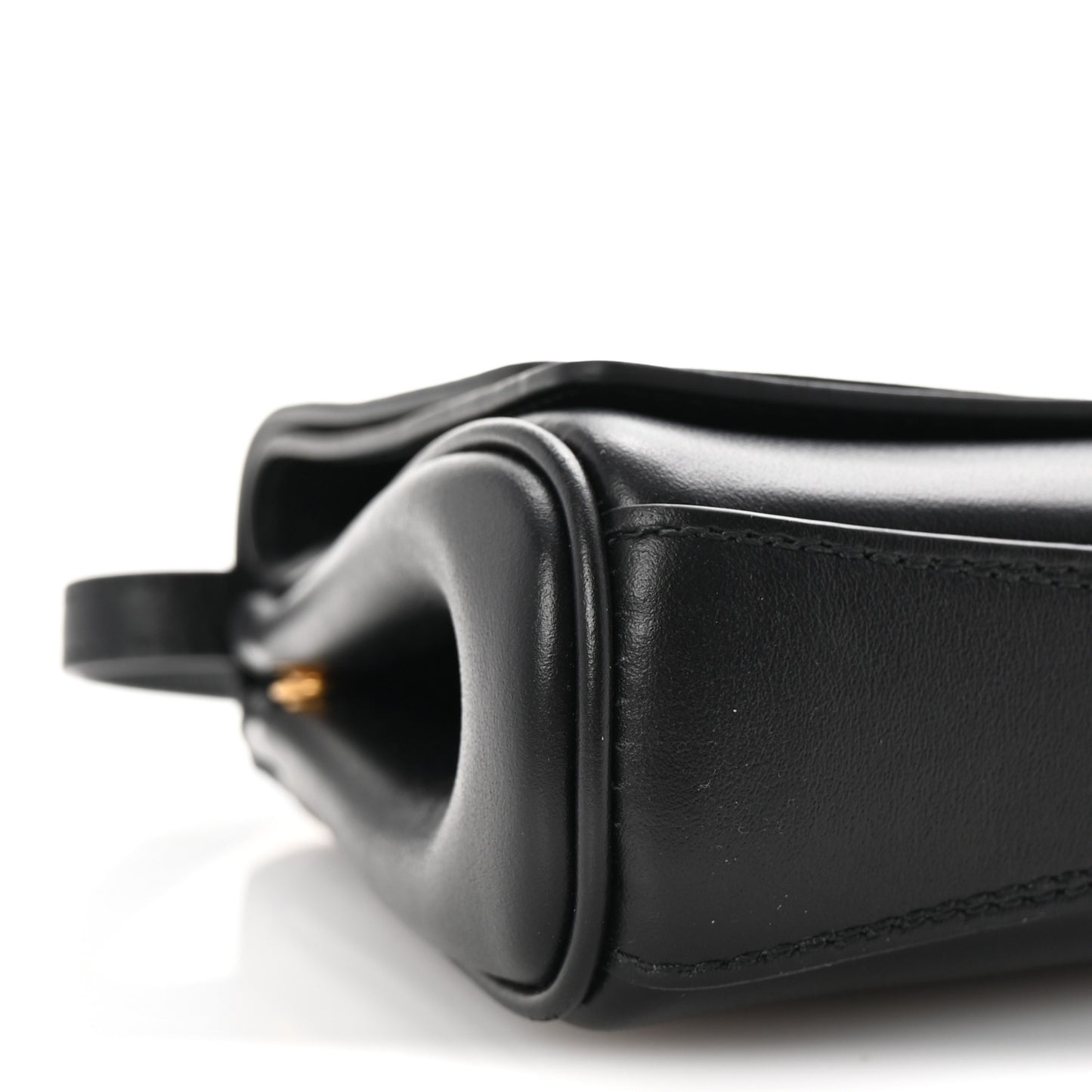 Smooth Calfskin Small Bel Air Clutch On Strap Black