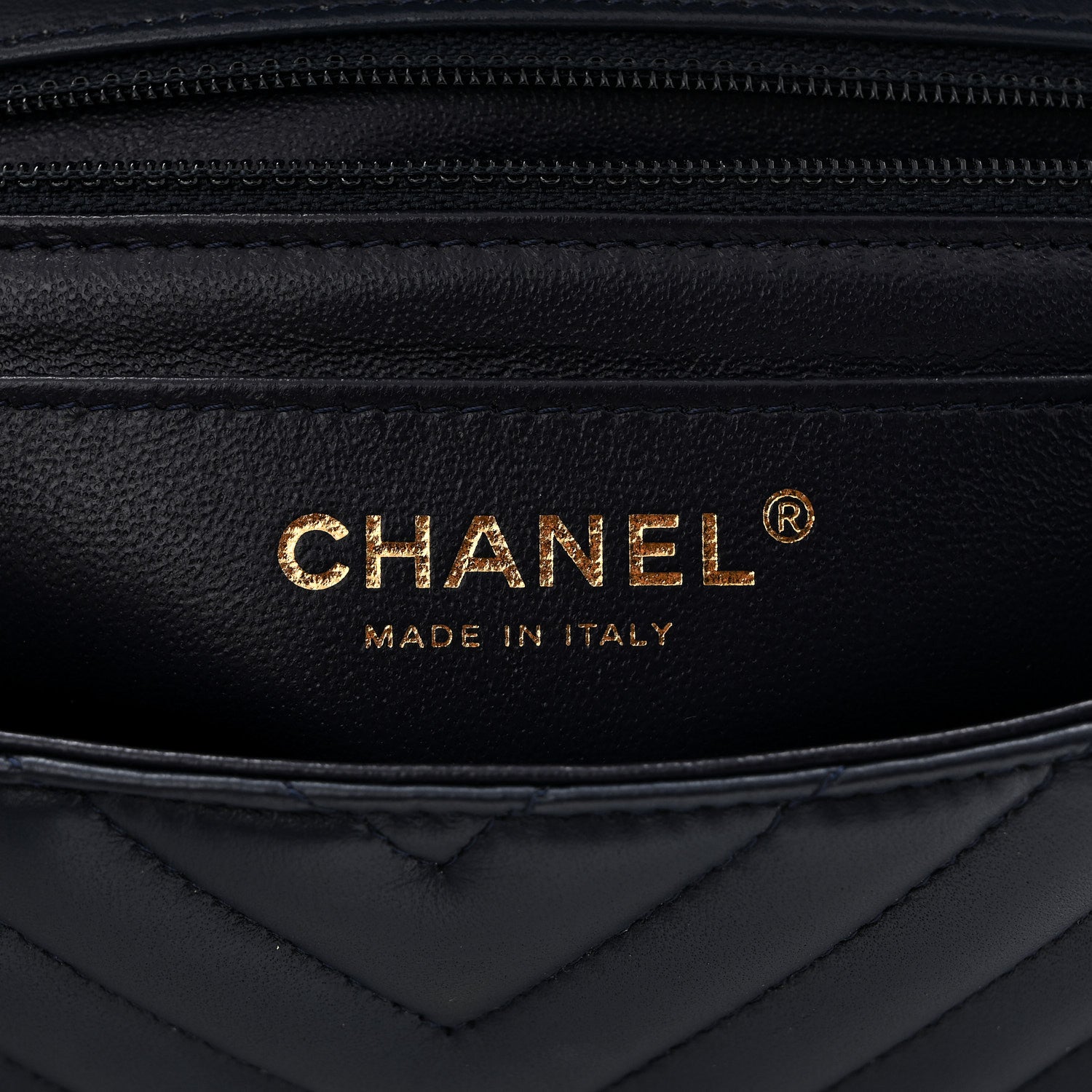 Chanel Lambskin Chevron Quilted Mini Rectangular Flap Navy 6 of 11
