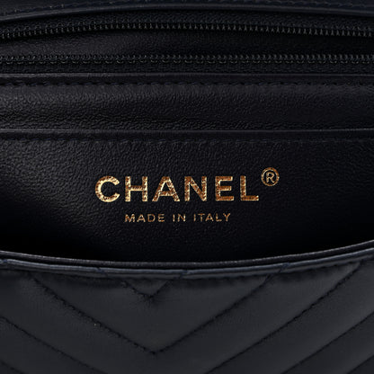 Chanel Lambskin Chevron Quilted Mini Rectangular Flap Navy 6 of 11