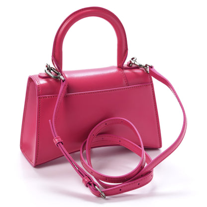 Balenciaga Shiny Box Calfskin Hourglass Top Handle Bag XS Acid Fuchsia 2 of 8