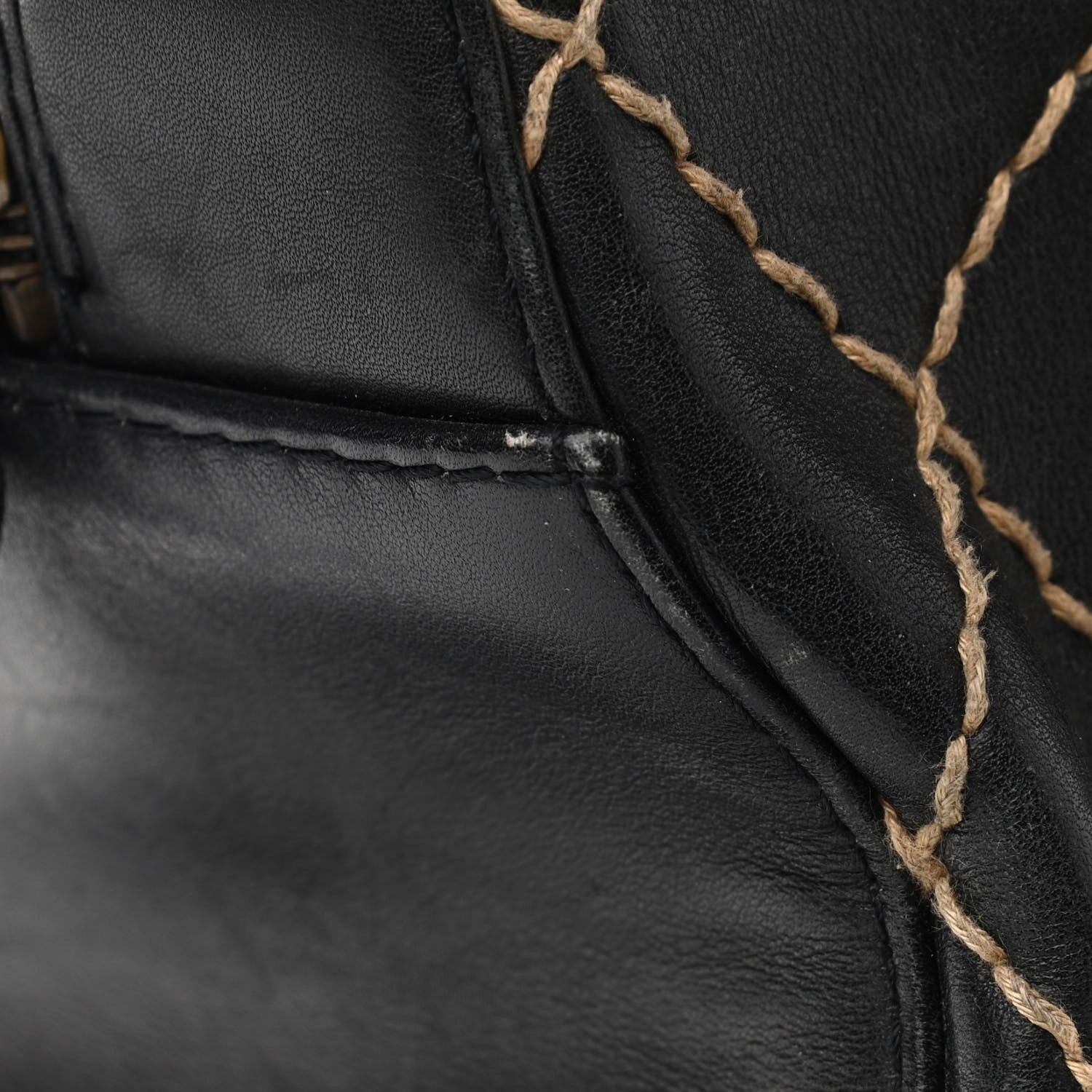 Chanel Calfskin Contrast Stitch Surpique Bowler Black 14 of 16