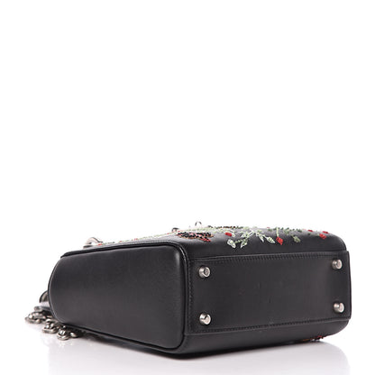 Christian Dior Smooth Calfskin Embroidered Mini Lady Dior Black Multicolor 4 of 11