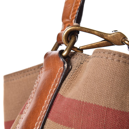 Burberry Canvas Mega Check Medium Ashby Hobo Saddle Brown 9 of 18
